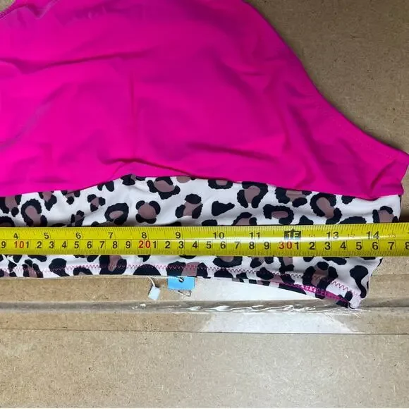 NWT Show Your Beauty Hot Pink Cheetah Print Bikini Size Large - Picture 7 of 9